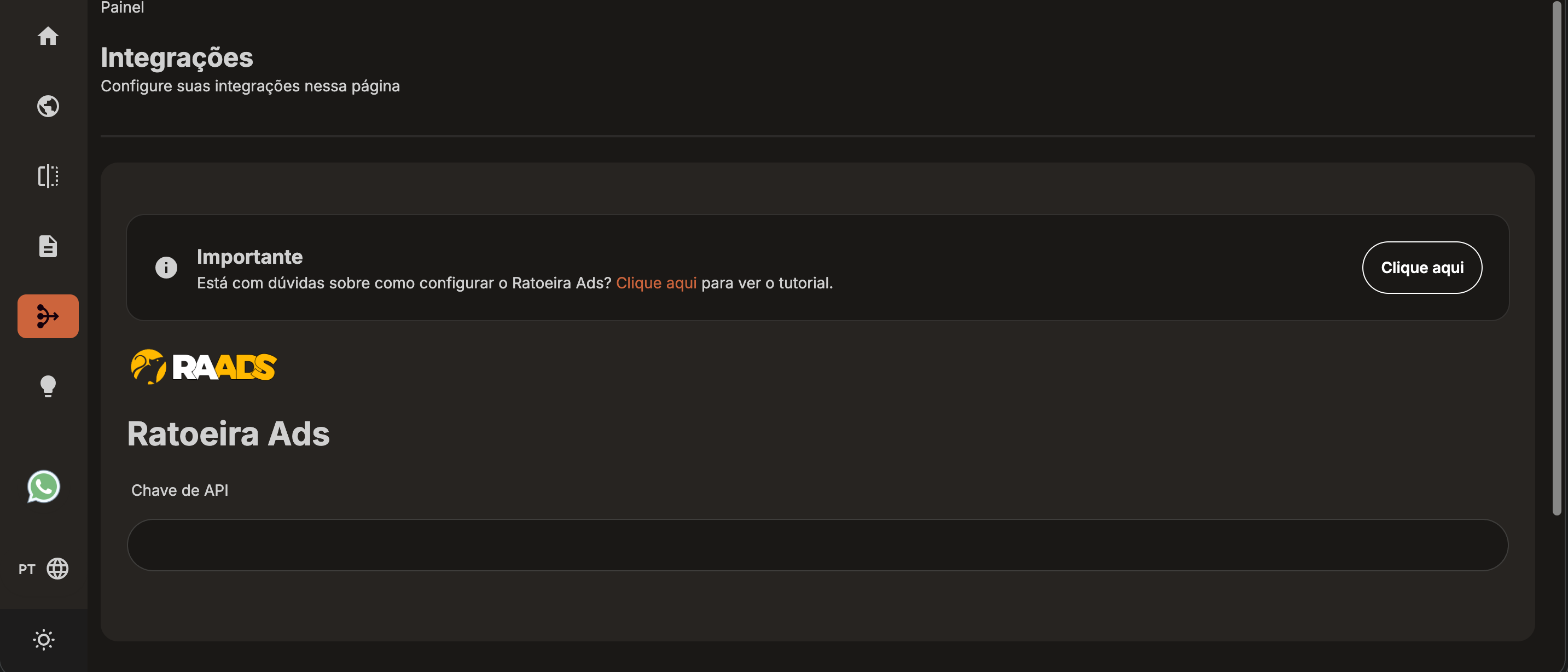 Integração Ratoeira Ads